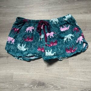 Women’s Teal Elephant Print Shorts